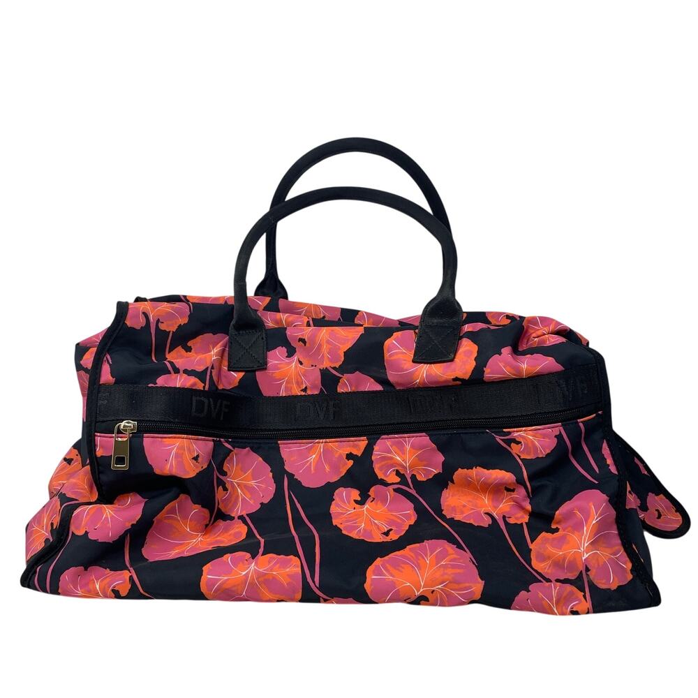 DVF Diane von Furstenberg For Target Geranium Weekender Bag Black Pink Orange